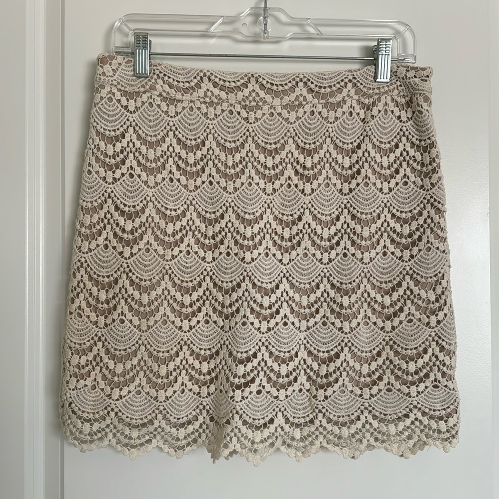 Forever21 Scalloped Lace Mini Skirt